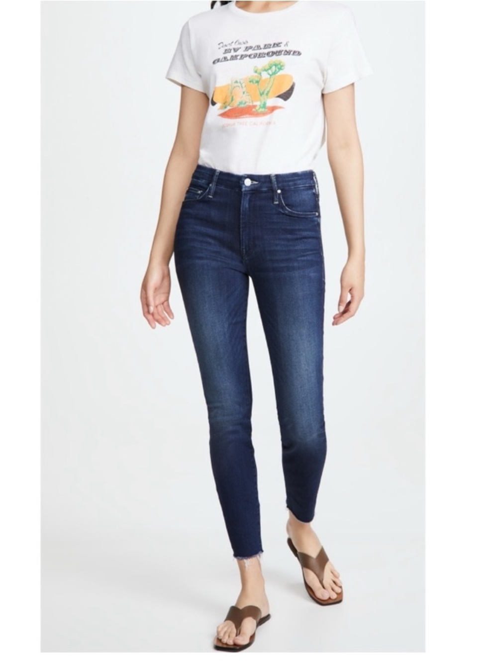 MOTHER HIGH WAISTED LOOKER ANKLE FRAY Size 28